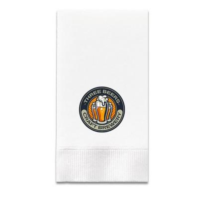 Digital 3 Ply White Dinner Napkin - 1/8 Fold