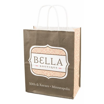 White Kraft Paper Shopping Bag (8"x10.25"x4.75")