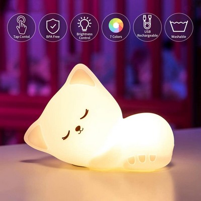 Cute Color Changing Silicon Night Light for Kids, Baby Night Light with Touch Sensor