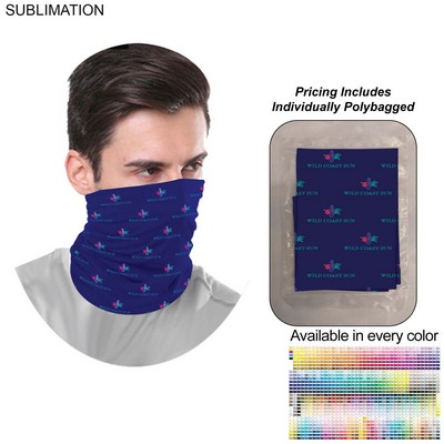 Individually Polybagged Sublimated Multifunction Tubular Neck Gaiter, BEST SELLER