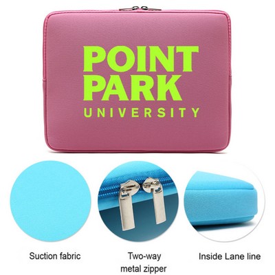 Premium Neoprene Laptop Sleeve w/Suction Fabric & Two Zipper