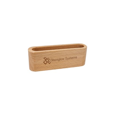 4½" Beech Wood Business Card Holder