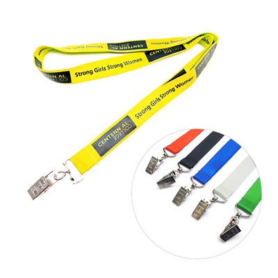 1" Full Color Dye-Sublimated Lanyard w/ Metal Bulldog Clip