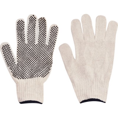 String Woven Gloves with PVC Dotted Grip