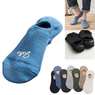 Men's Invisible Vertical Bar Boat Socks