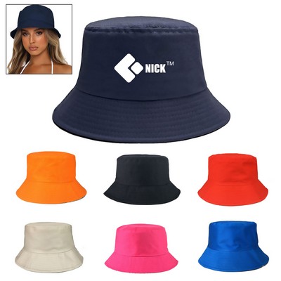 Unisex Cotton Bucket Sun Hat