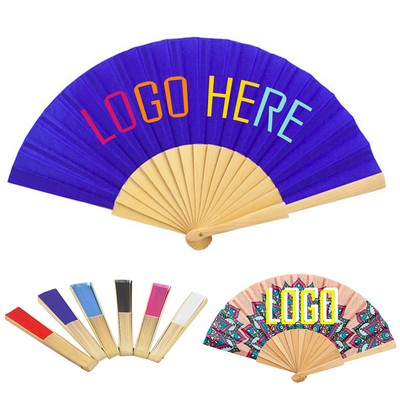 Wood Fabric Folding Fan