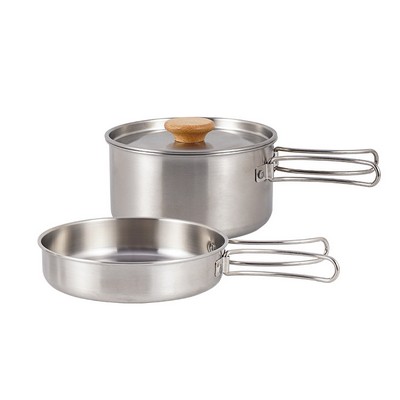 Stainless Steel Folding Pot Portable Camping Frying Pan