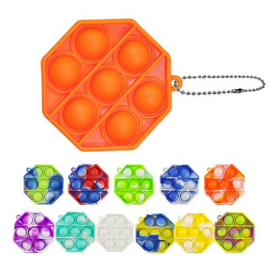 Octagonal Push Pop Bubble Keychain