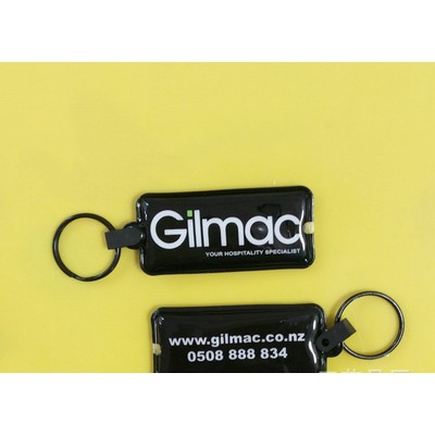 Rectangle Shaped PVC Flashlight Keychain