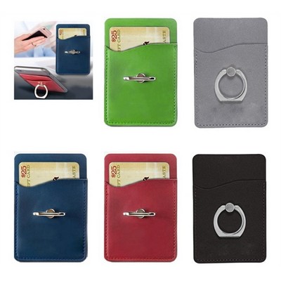 Silicone Card Holder w/Metal Ring Phone Stand