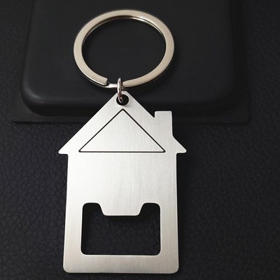 Flat House Bottle Opener Keychain