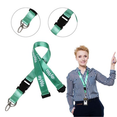 Custom 1" Lanyard w/ Buckle Release & Safety Breakaway