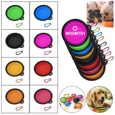 34 Oz Collapsible Silicone Pet Food Water Bowel With Hook