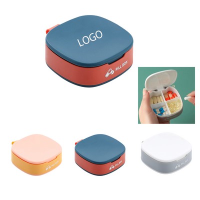 Color-Coded Silicone Four-Compartment Pill Box