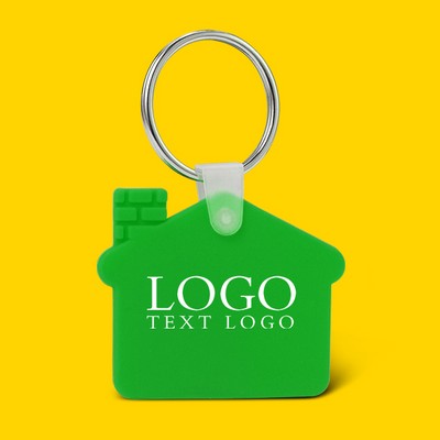 Custom House Shaped Silicone Keychain