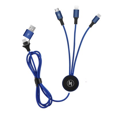 3 In 1 Charging Cable with Light-Up Logo