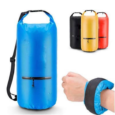 10L Waterproof Dry Bag with Front Zippered Pocket