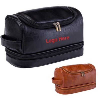 Personalized Leather Toiletry Bag