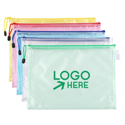 Waterproof A4 Size Mesh Zipper Document Bag