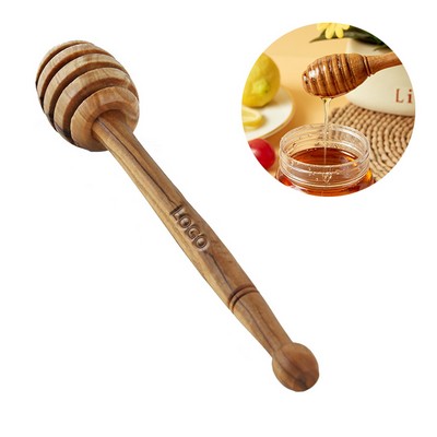 6 1/3" 100% Natural Wooden Honey Dipper Honeycomb Stick