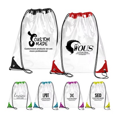 PVC Waterproof Clear Drawstring Bag