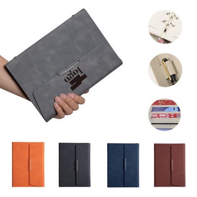 Thickened Magnetic Buckle Soft Leather Business Notebook