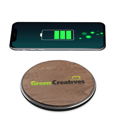 15W Fast Charging Walnut Qi Wireless Charger