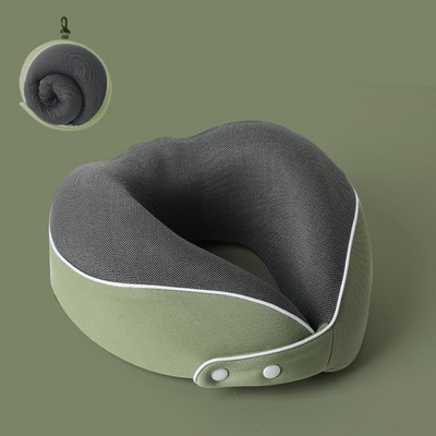 Customizable Memory Foam U Shape Neck Pillow with Buttom