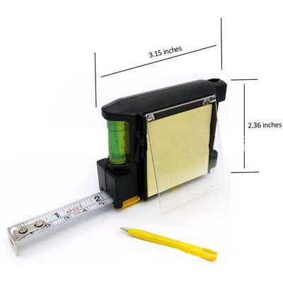 Multi-Function Tape Measure w/ Level/ Notepad & Pen