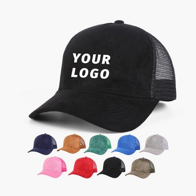 Suede Mesh Back Baseball Caps