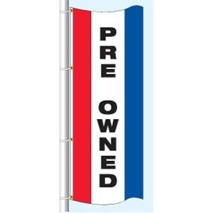 Double Faced Stock Message Free Flying Drape Flag (Pre-Owned) (3' x 8')