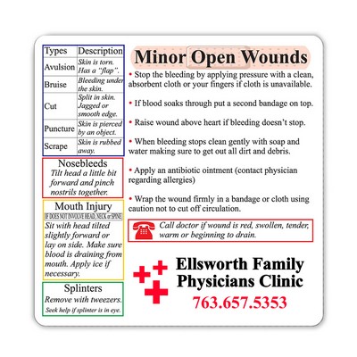 Health & Safety Laminated Minor Open Wound Magnet