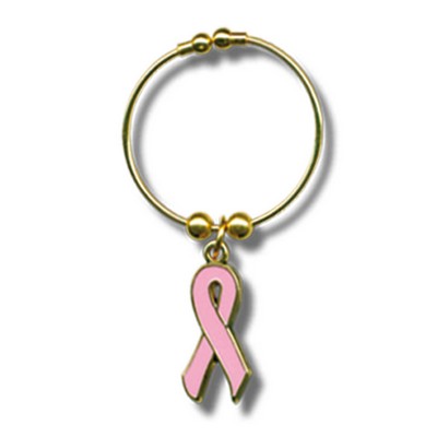 Stock Wine Charm- Pink Ribbon