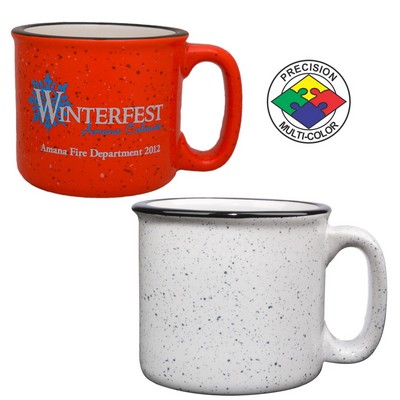 15 Oz. White Campfire Mug - Dishwasher Resistant - Precision Spot Color