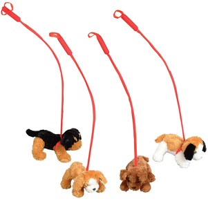 11" Stuffed Dog w/35" Leash