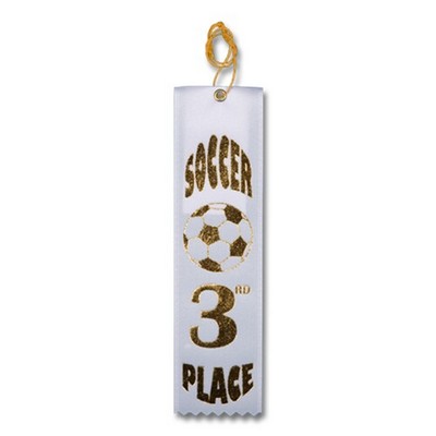 2"x8" 3rd Place Stock Soccer Carded Event Ribbon