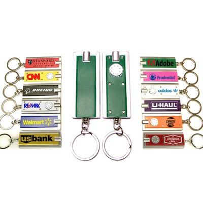 Mini Flash Light w/Super Bright LED & Swivel Key Chain (Green)