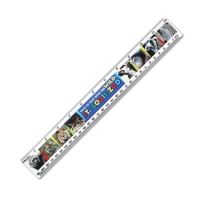 12" Beveled Plastic Ruler (Full Color Digital)