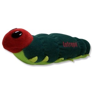 Custom Plush Two-Tone Green Caterpillar