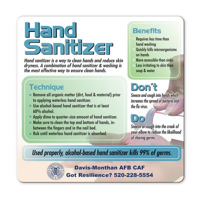 Health & Safety Hand Sanitizer Magnet