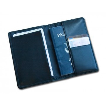 Classic Black Leather Passport Holder