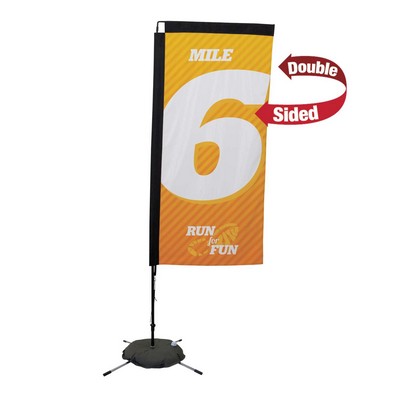 7' Premium Rectangle Sail Sign Flag, 2-Sided, Scissor Base