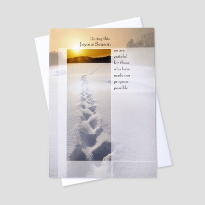 Footprints in the Snow Holiday Greeting Card