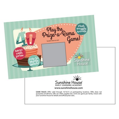 4.0 x 6.0" Scratch-Off Card - 4/1 Print