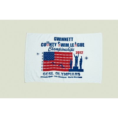 Velour Beach Towel (28" x 58") White (Printed)