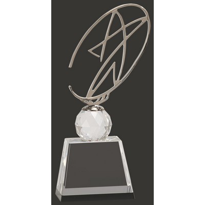 Silver Star Crystal & Metal Award M - 11'' h