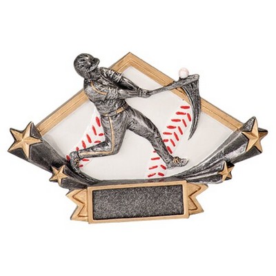 Diamond Star Resin Baseball Award - 4 1/4"x6 1/4"