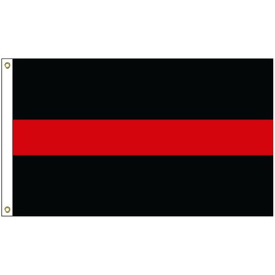 2' x 3' Thin Red Line Flag w/ Heading & Grommets