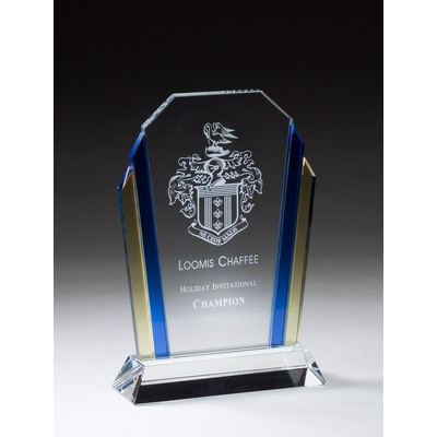 Caselford Rectangular Colorful Accents Glass Award - 8 3/4'' H